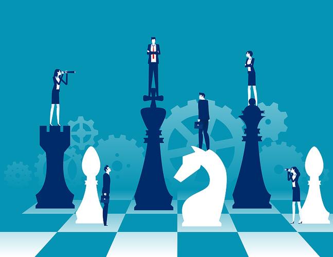 商业管理和计划象棋挑战图片