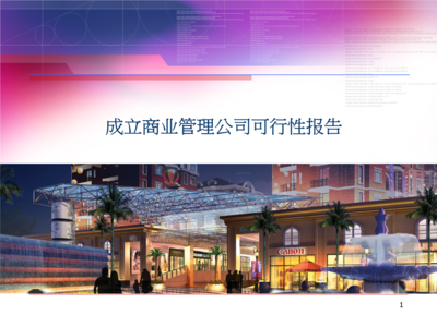 成立商业管理公司可行性报告:商业地产公司成立可行性研究